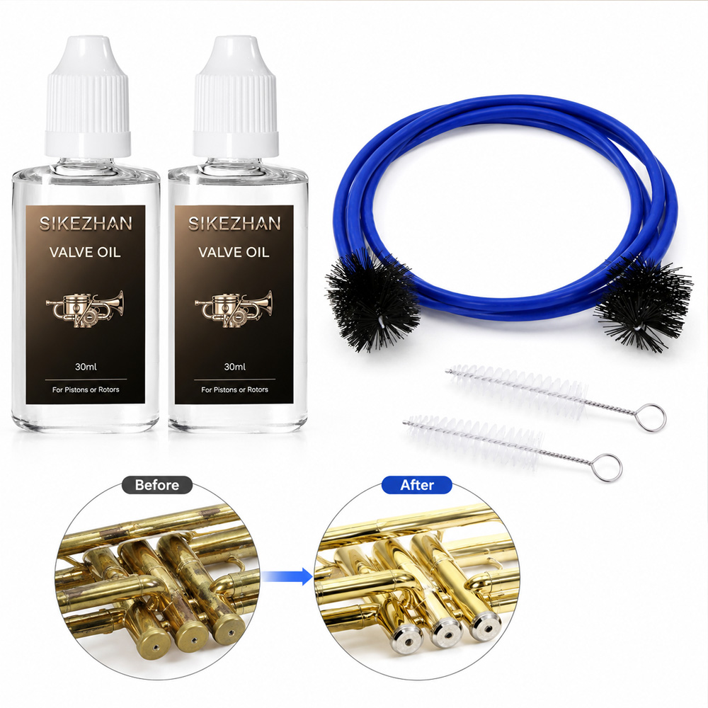 Musical Instrument Trumpet - Trumpet Cleaning Kit 2Pcs Valve Oil