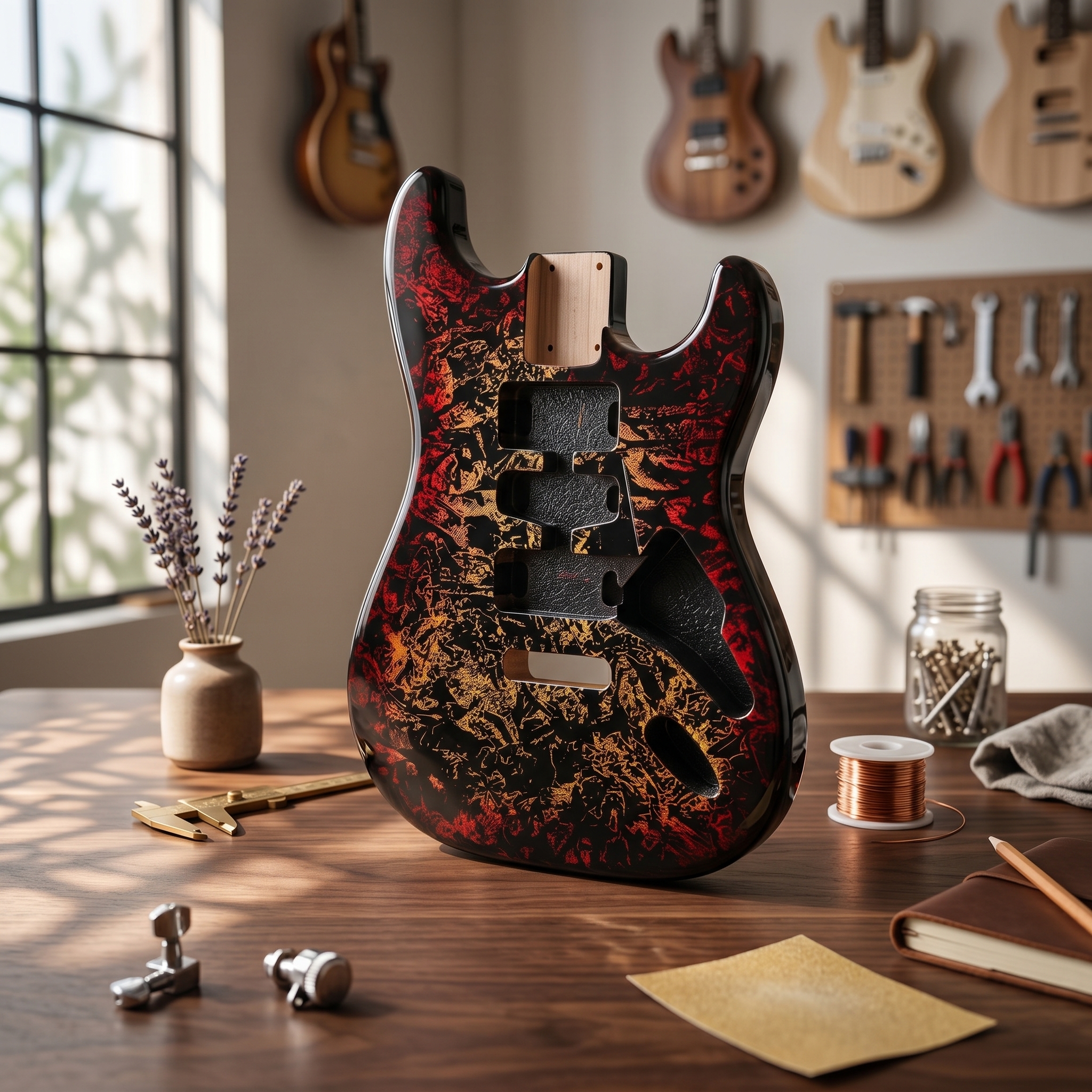 Musical Instrument For Beginners - Electric Guitar Body Tremolo Rout Unfinished
