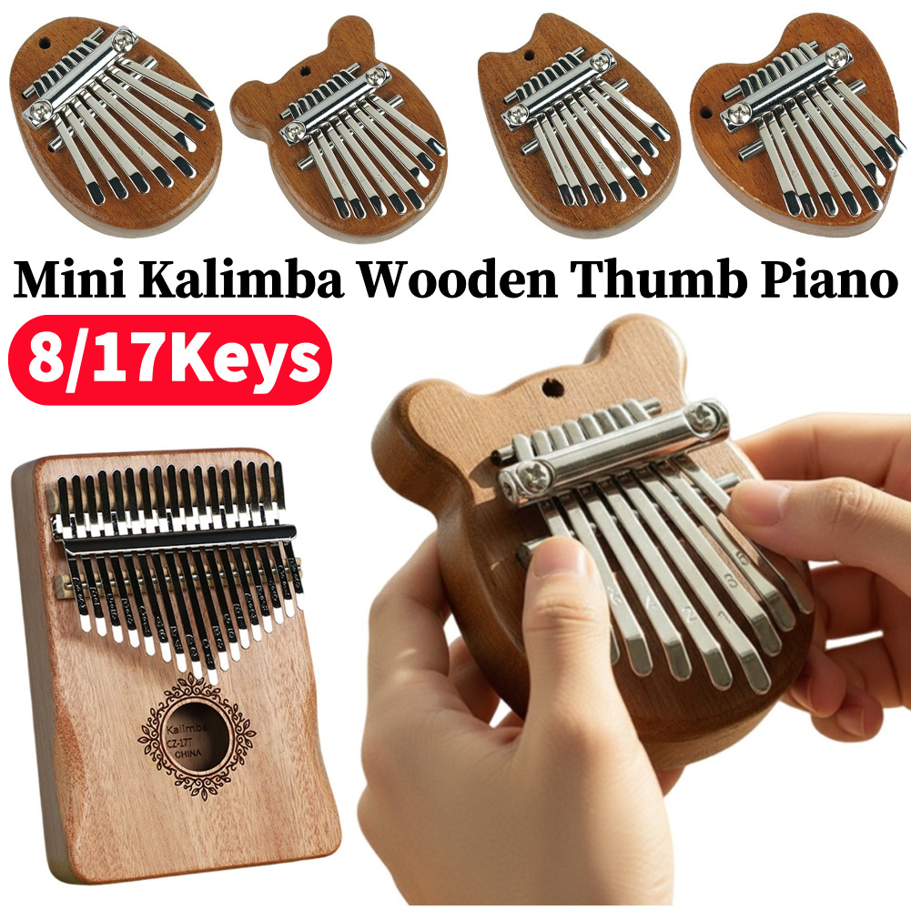 8/17Keys Mini Wooden Kalimba H - مراجعة Musical Instrument For Beginners وسعره