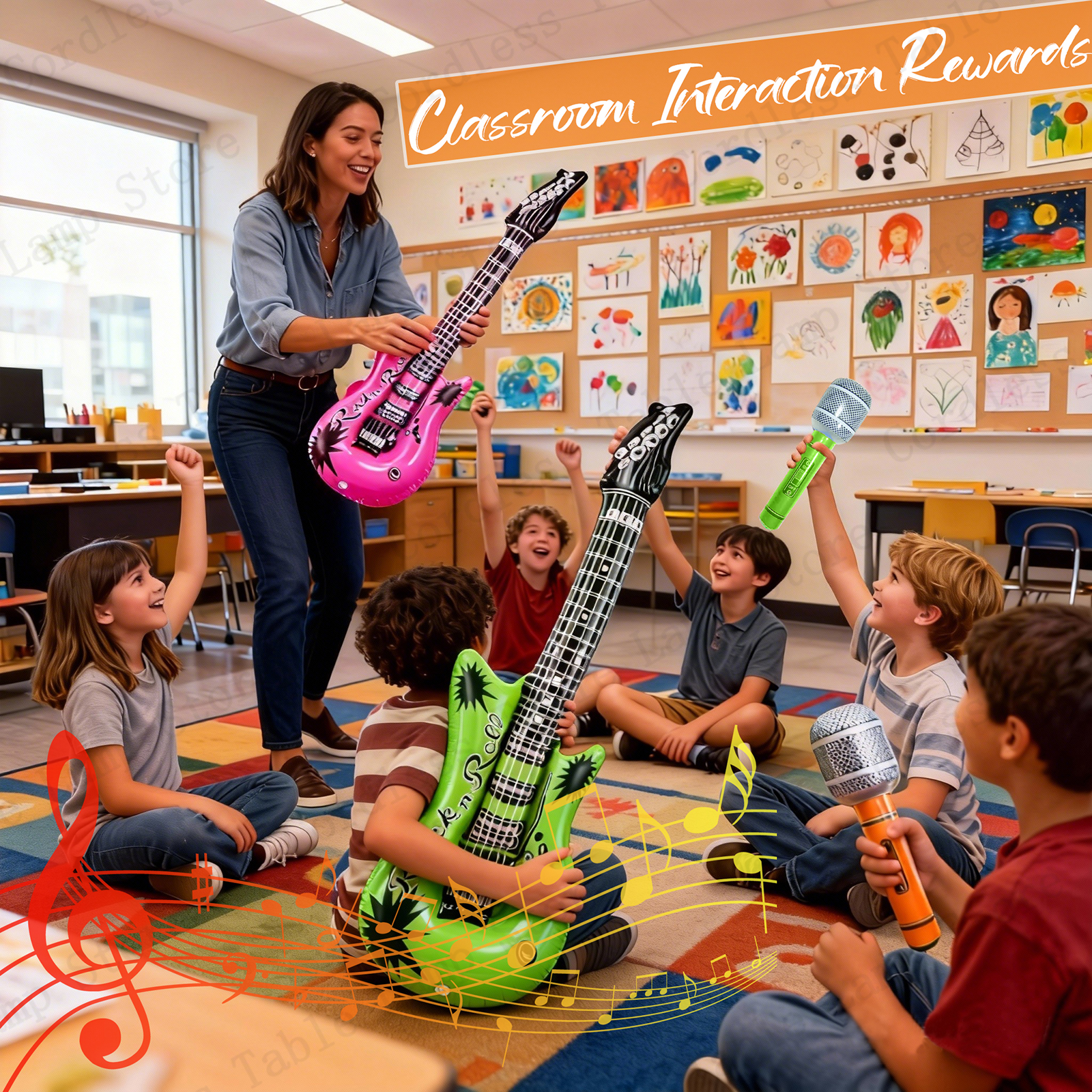 12-60Pcs Inflatable Rock Star  - مراجعة Musical Instrument That You Blow Into وسعره