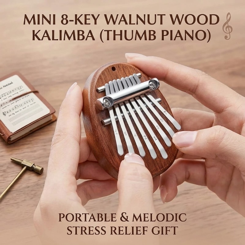 8 Key Mini Wooden Kalimba Thum - مراجعة Musical Instrument For Beginners وسعره