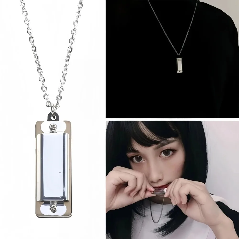 Mini Harmonica Necklace Men an - مراجعة Musical Instrument That You Blow Into وسعره