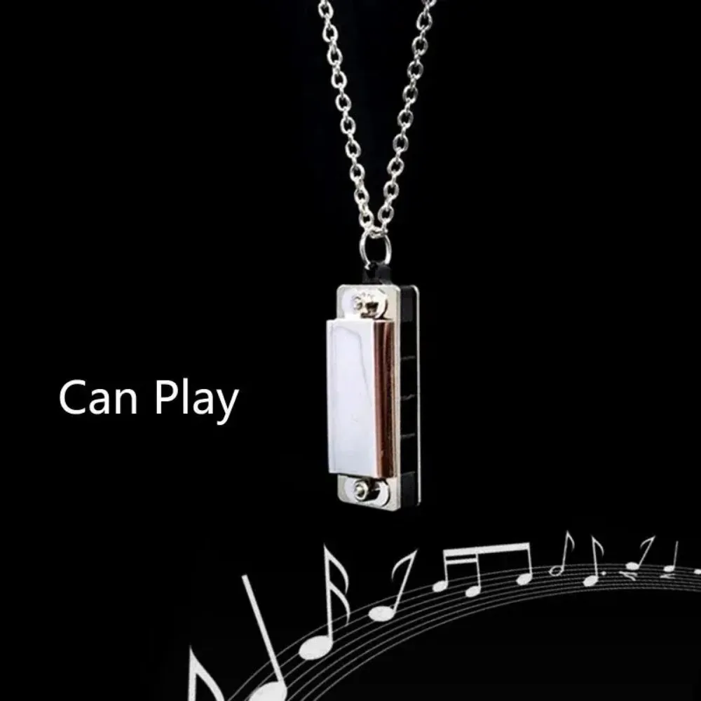 Mini Harmonica Necklace Men an - مراجعة Musical Instrument That You Blow Into وسعره