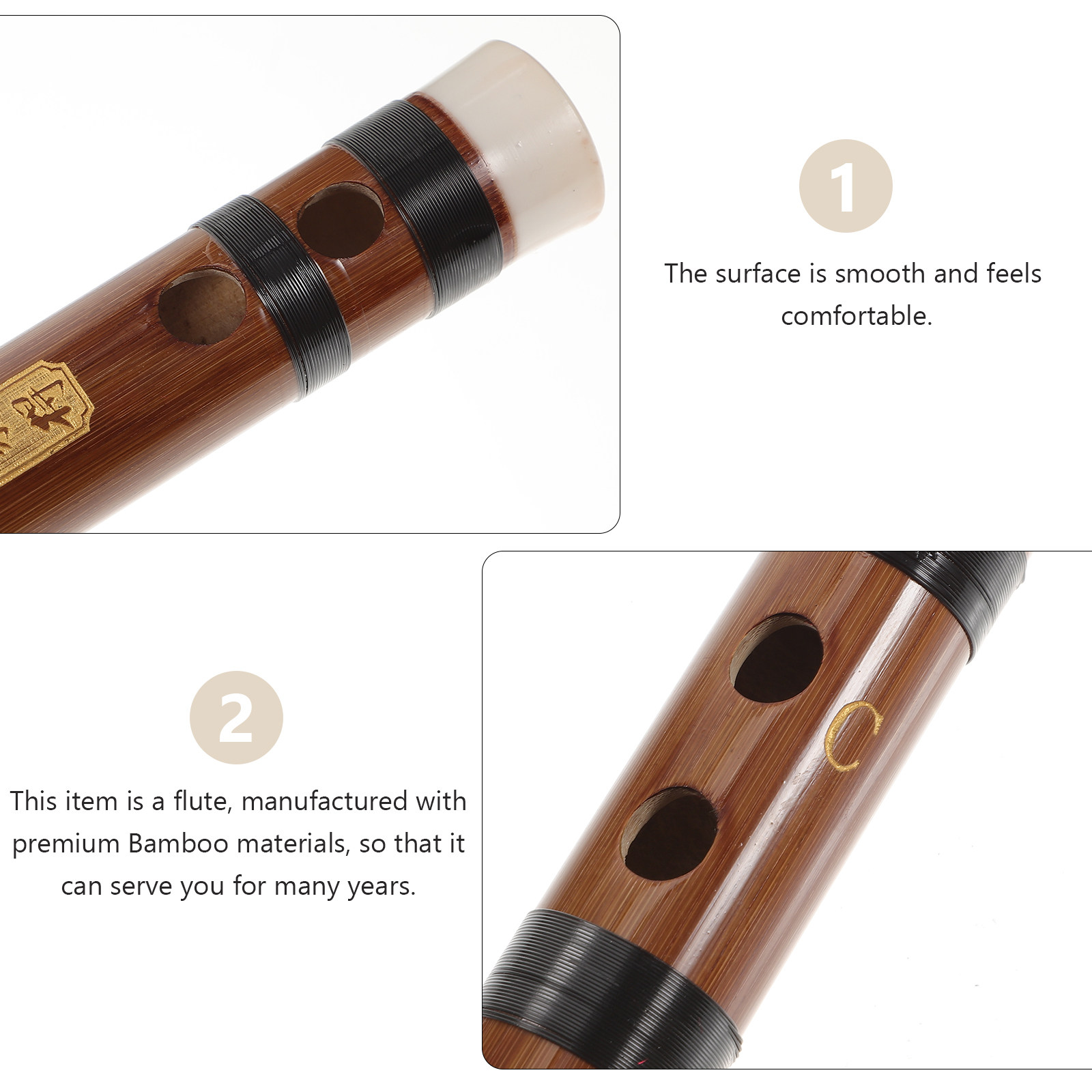 1Set Bamboo Flute Classic Musi - مراجعة Musical Instrument That You Blow Into وسعره
