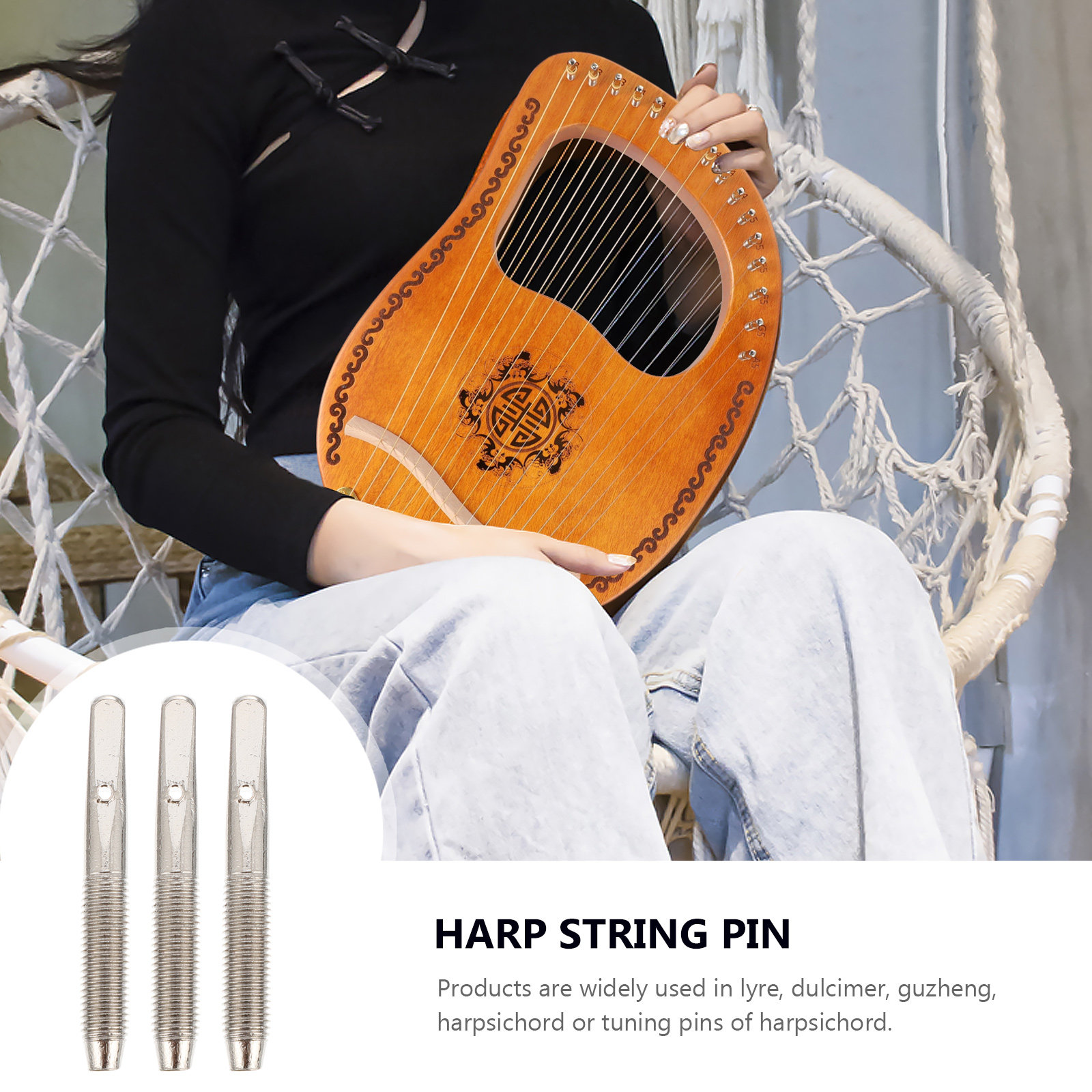 7Pcs Harp Pin String Pin for L - مراجعة Musical Instrument Zither Harp وسعره